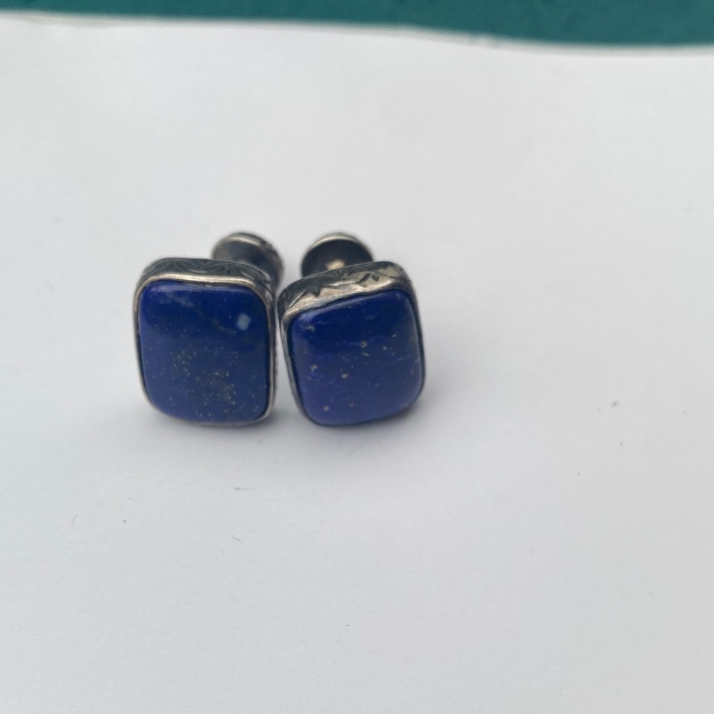 Sterling silver lapis lazuli cufflinks